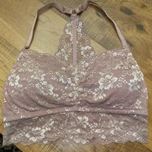 Metallic Lace Racerback Bralette